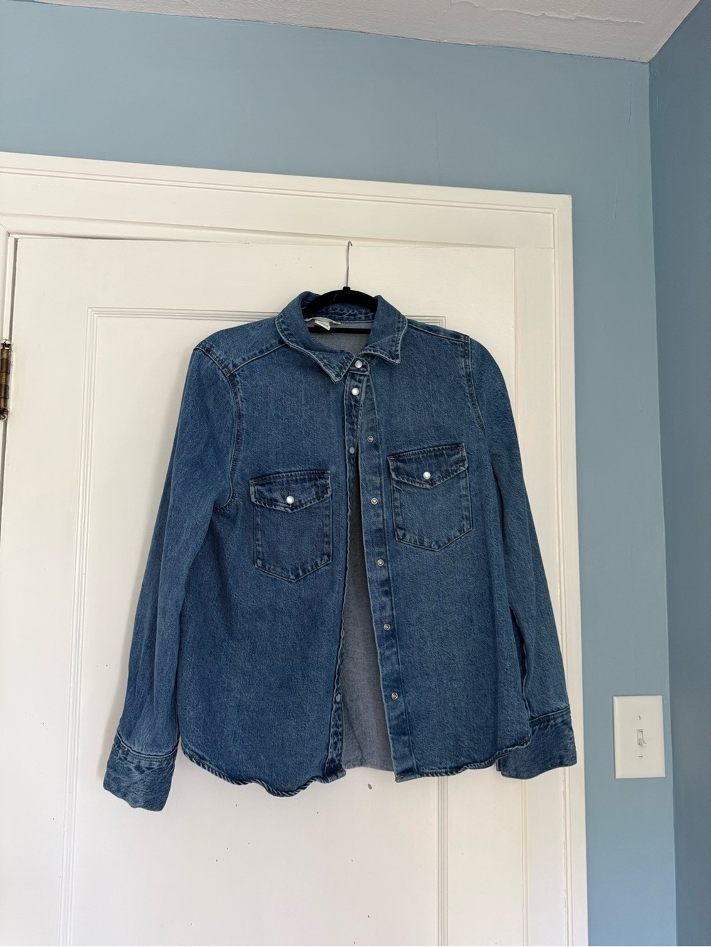 Classic Blue Denim Button-Up Shirt